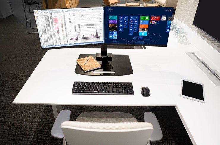 Ergotech Dual Monitor Horizontal Desk Stand