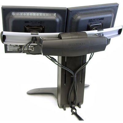 Rear view of Ergotron 33-299-195 LX Dual Display Lift Stand