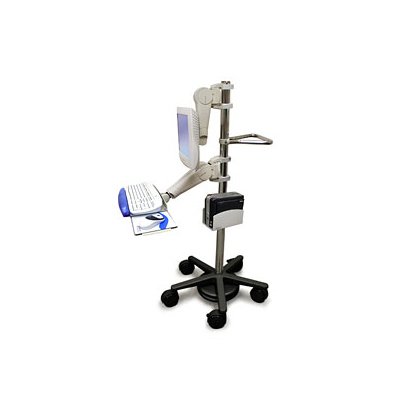 400 Series single Monitor Mobile Workstand. Note: Optional Parts - Purchase separately: 400 Series  Wall Mount Monitor Arm (45-007-099); Keyboard Tray (45-246-026): Pole Clamp (60-131-003); CPU Holder (80-063-xxx) small/medium/large.