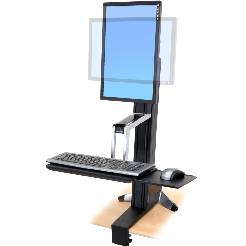 Ergotron 33-342-200 for single LCD monitor in portrait rotation