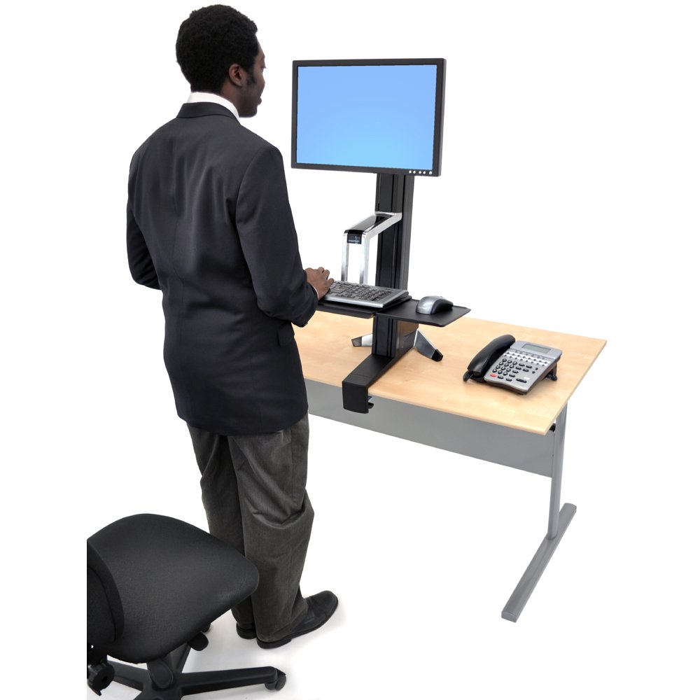 Stand and work with Ergotron 33-342-200 WorkFit-S