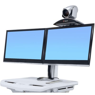 Ergotron SV42-56E1-1 SV Telepresence Cart, Dual Monitor, Powered