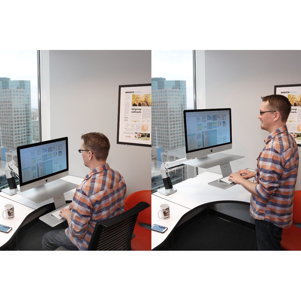 Sit or stand and work with ergotron 24-414-227 WorkFit-A at office!