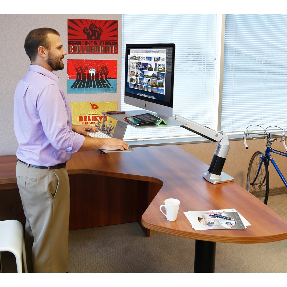 Stand and work with ergotron 24-414-227 WorkFit-A 