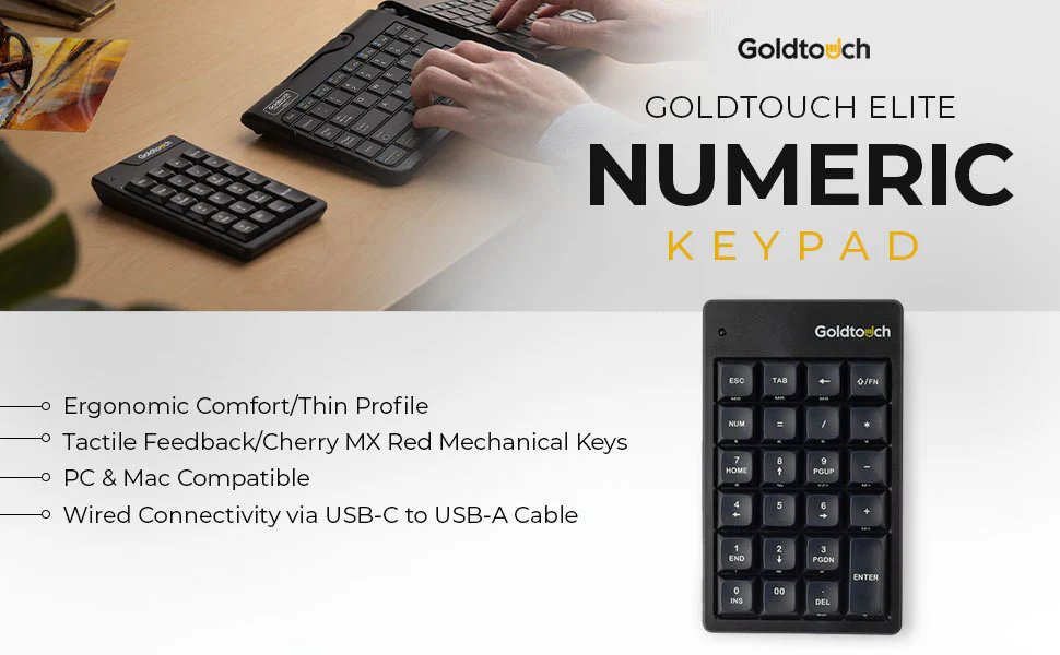 Goldtouch Elite USB Numeric Keypad - GTC-ELITE