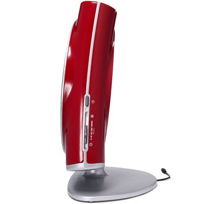 Side view of Humanscale Zon Personal Air Purifier in red color