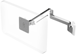 Humanscale M2 Arm with Direct Hard Wall Mount, Fixed Straight Link/Dynamic Link and White