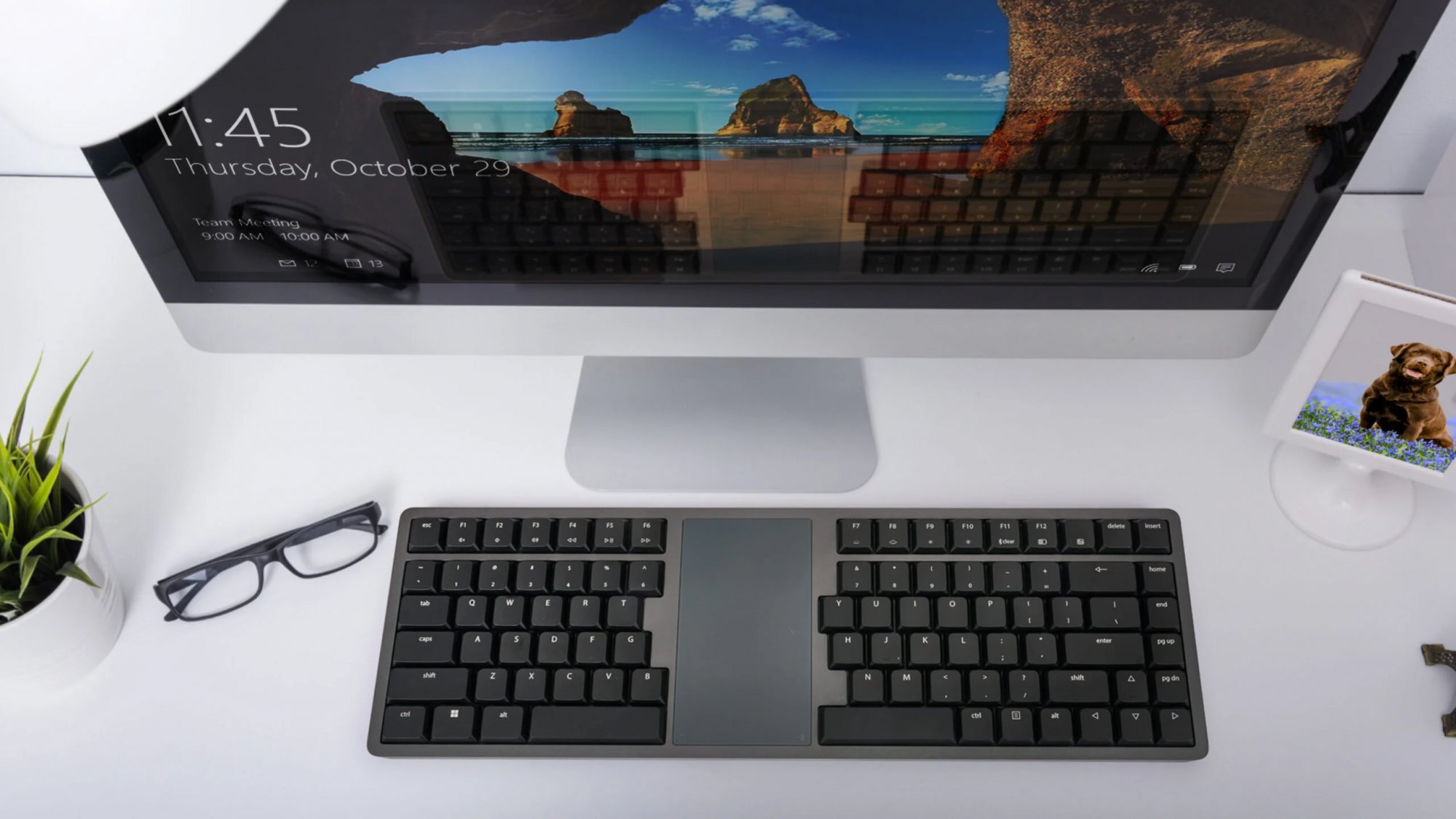 Kinesis KB100-W Form Split Touchpad Keyboard