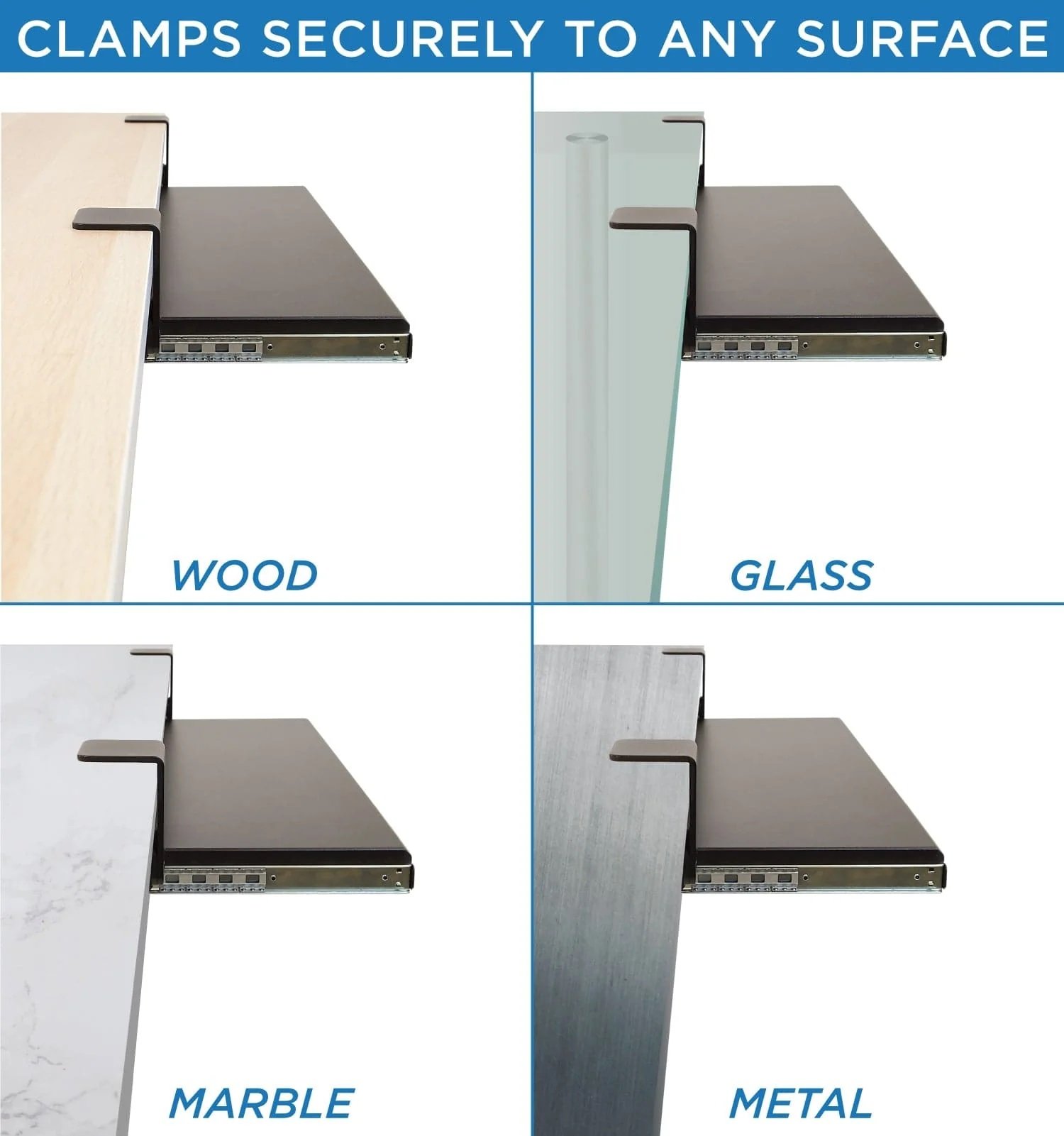 MOUNT-IT! Clamp-On Under Desk Keyboard  and Mouse Drawer Platform - MI-7143