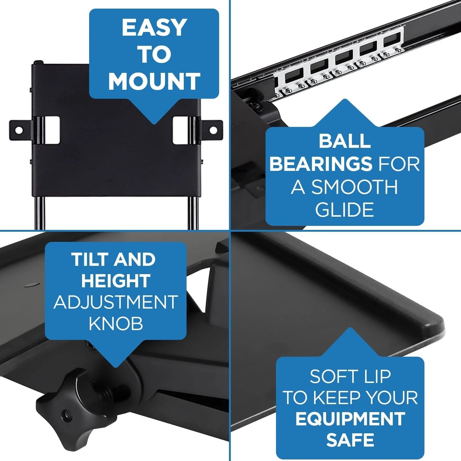 MOUNT-IT! Under Desk Computer Keyboard and Mouse Tray - MI-7135