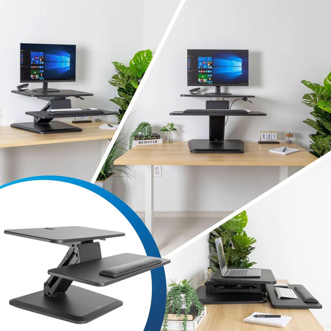 MOUNT IT! Compact Standing Desk Converter with Gas Spring Arm - MI-7916