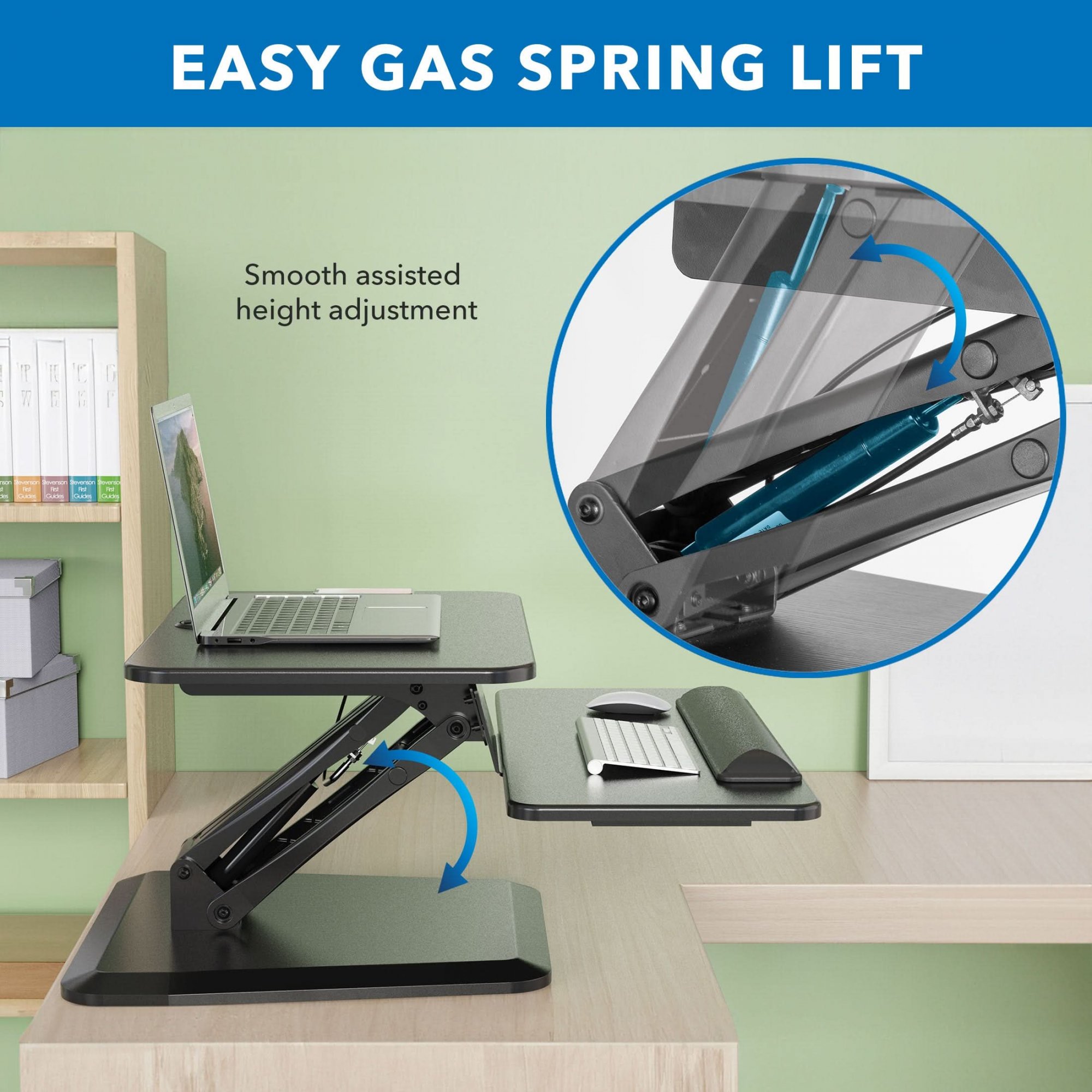 MOUNT IT! Compact Standing Desk Converter with Gas Spring Arm - MI-7916