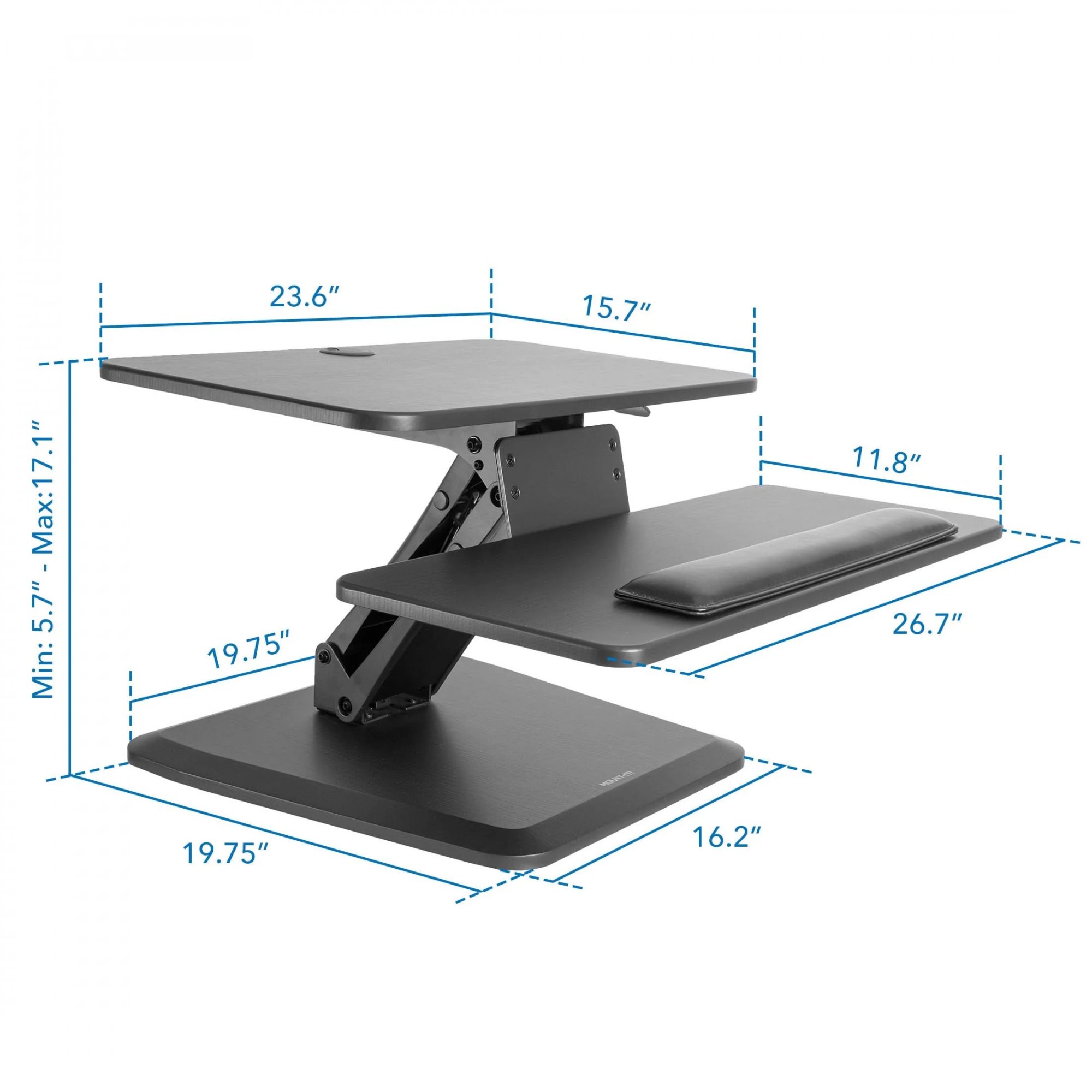 MOUNT IT! Compact Standing Desk Converter with Gas Spring Arm - MI-7916