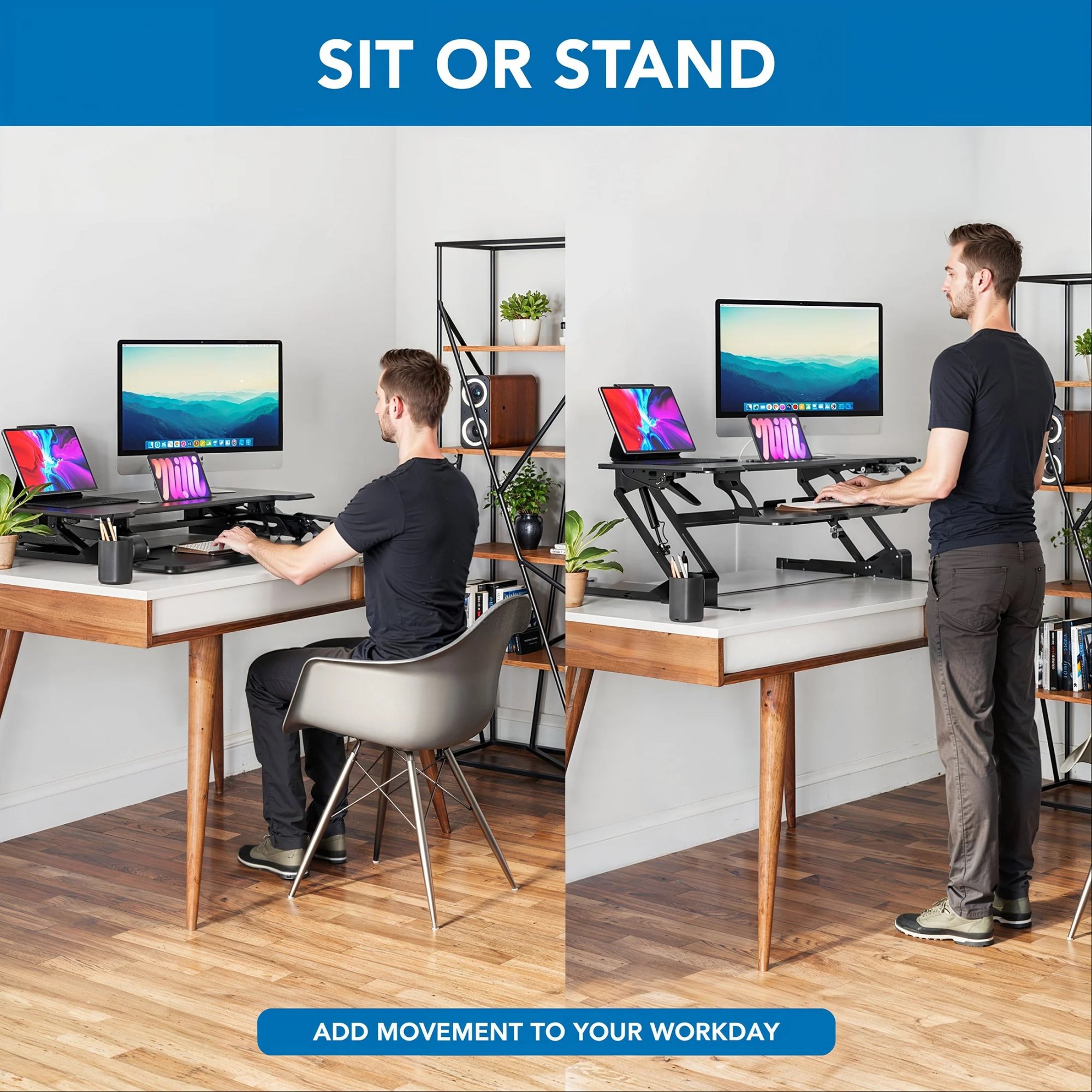 MOUNT IT! Standing Desk Converter with 38" Desktop - MI-15009