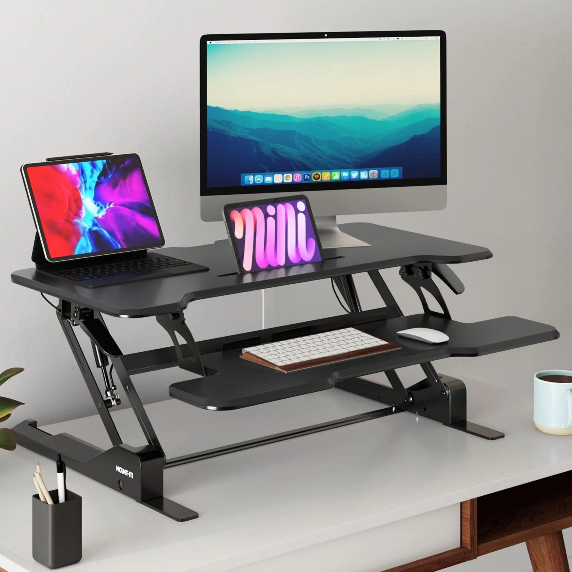 MOUNT IT! Standing Desk Converter with 38" Desktop - MI-15009