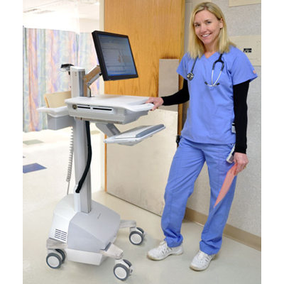 Ergotron SV42-42221 StyleView EMR Cart with LCD Monitor Arm, Powered