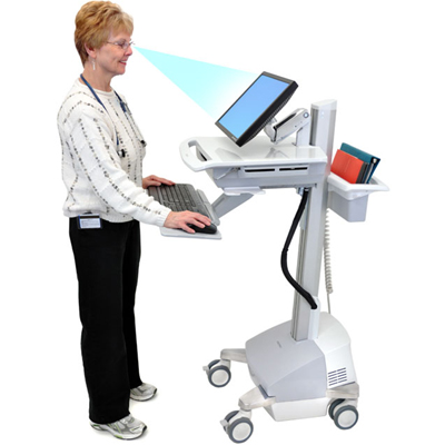 Ergotron SV42-42221 StyleView EMR Cart with LCD Monitor Arm, Powered