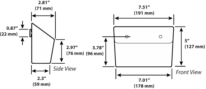 Technical Drawing for Ergotron 98-663-629 Signature Pad Holder, Horizontal T-Slot Mount