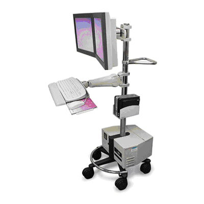 Ergotron Dual Monitor Mobile WorkStand with a 400 series Keyboard Arm