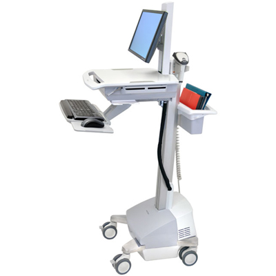 Ergotron SV42-42201 StyleView EMR Computer Cart with LCD Monitor Pivot, Powered