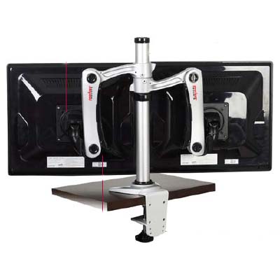 Peerless LCT-A1B4C or LCT-A1B4H Dual Desktop Two Link Articulating Pole Mount