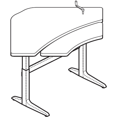 Workrite Sierra Crank 2 Legs Equal Corner Bi-Level (22-34