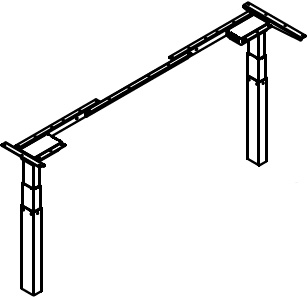 Frame-Set (Only) for 34" to 51" Wide Worksurfaces (No Desk Top) - Model SEHX30-48