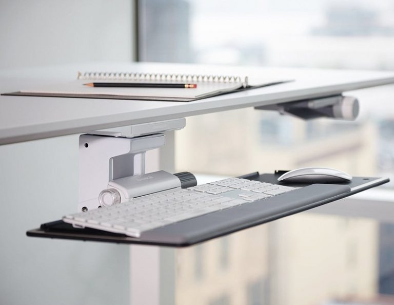 How to Install a Keyboard Tray Track on a Crossbar Desk - ErgoDirect Blog