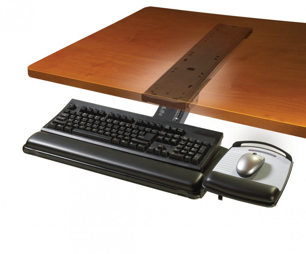 3m Akt180le Adjustable Under Desk Mount Ergonomic Keyboard Tray