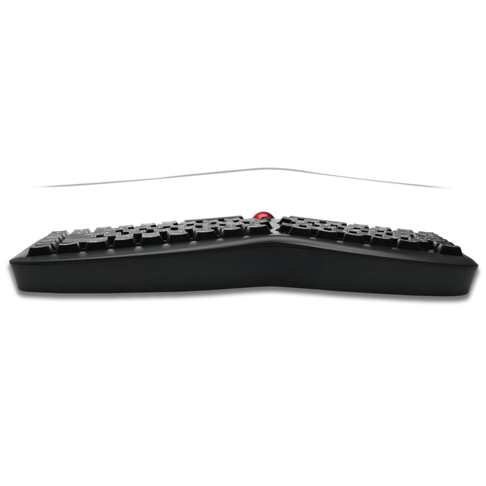 Clavier ergonomique sans fil Adesso Tru-Form Media 3150 avec souris à boule  de commande, noir