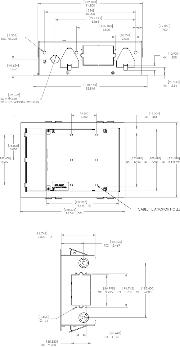 Chief PAC521P In-Wall Box with Power Outlet Conditioner