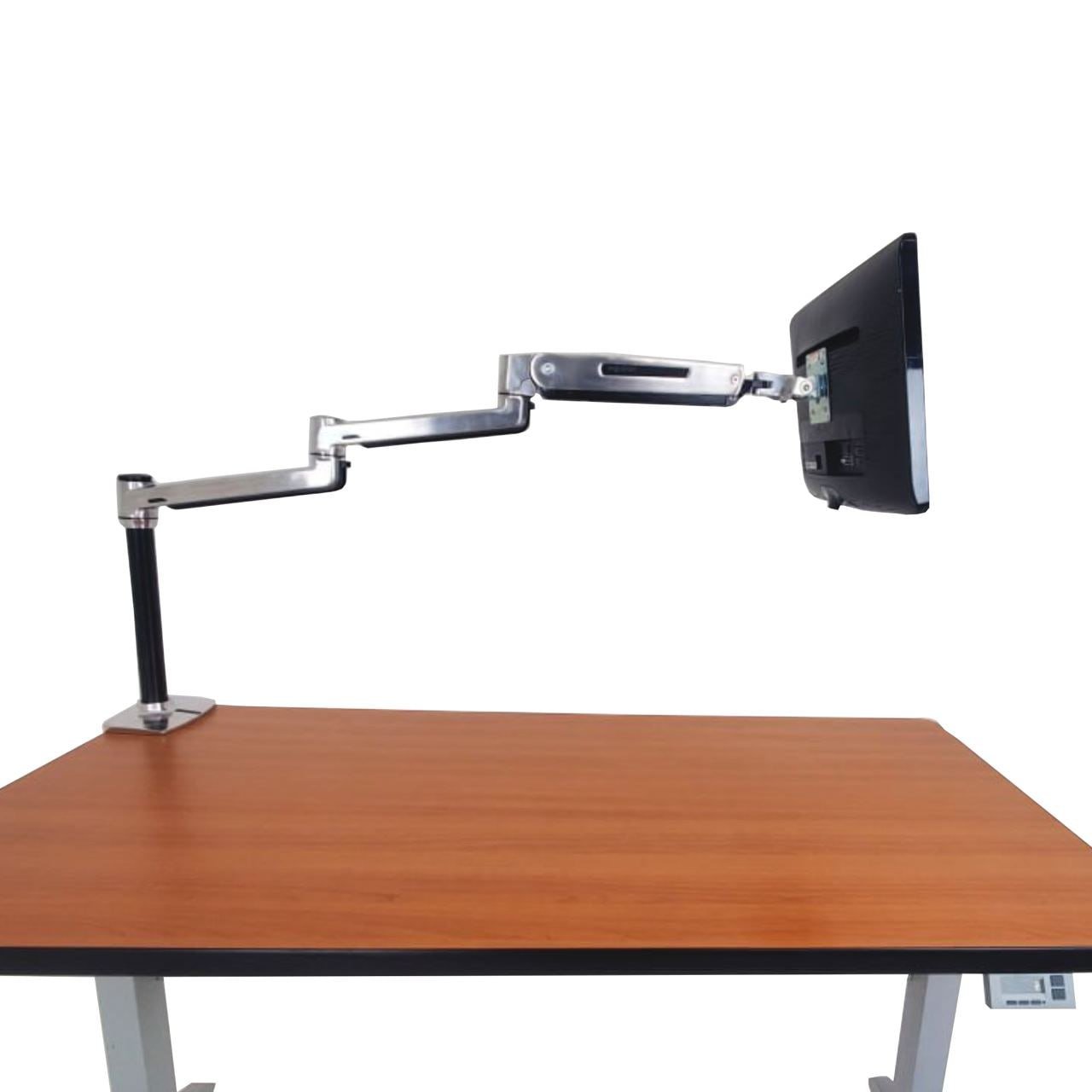 Long Reach Monitor Arm: Desk, Wall, Pole Mount