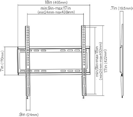 Ergotech LD3255-F Super Slim Fixed TV Wall Mount (32-55