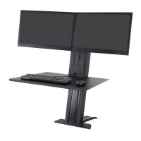 Ergotron 33-407-085 WorkFit-SR Rear Mount Dual Sit-Stand Workstation - Black