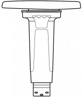 Office Master JR-77-65 (OM Seating) Tall Arm 9.5"-13.5" Height Range, Fixed Width T-Arms with RP65 Armpads