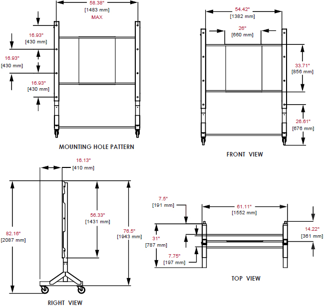 Peerless DS039 Largest Flat Panel Display Cart or Stand for Sharp 108 ...